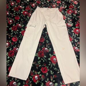 Pacsun brand. Off white denim cargo pants.
